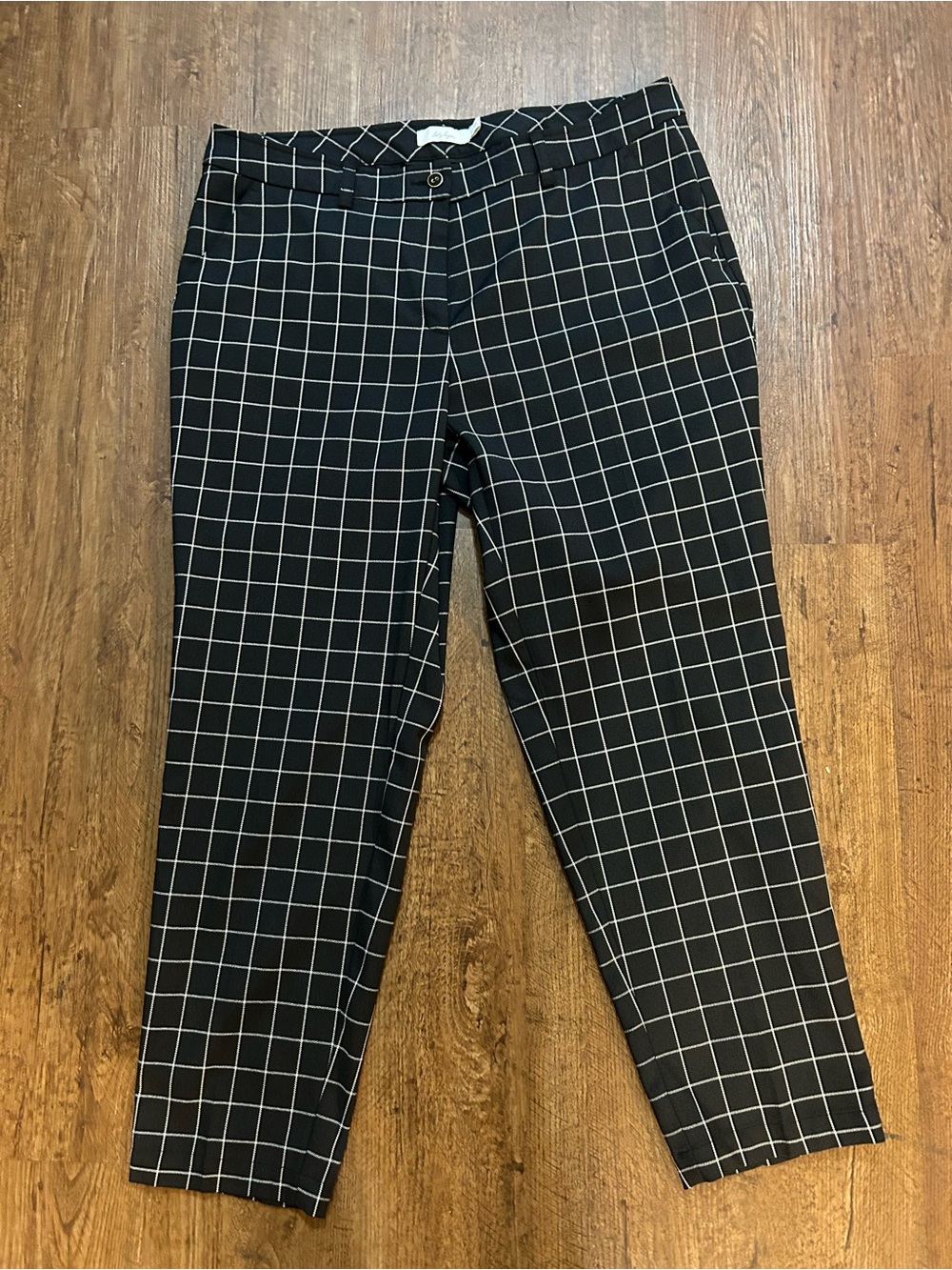 Lady Hagen Women’s Size 12 Black White Windowpane Plaid Golf Ankle Pants
